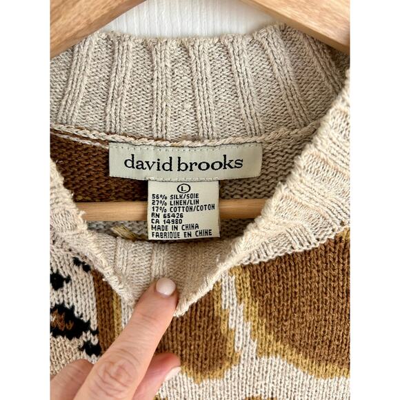 Vintage Silk Blend Animal Print Sleeveless Knit Top Size Large | 90's Style - Picture 2 of 3